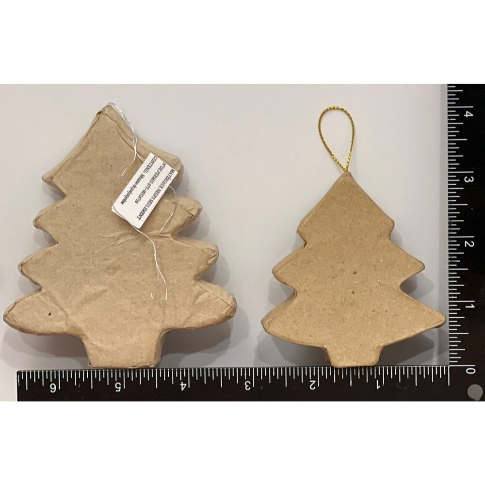 Paper Mache DIY Christmas Tree Shaped Ornaments By Michaels set of 3